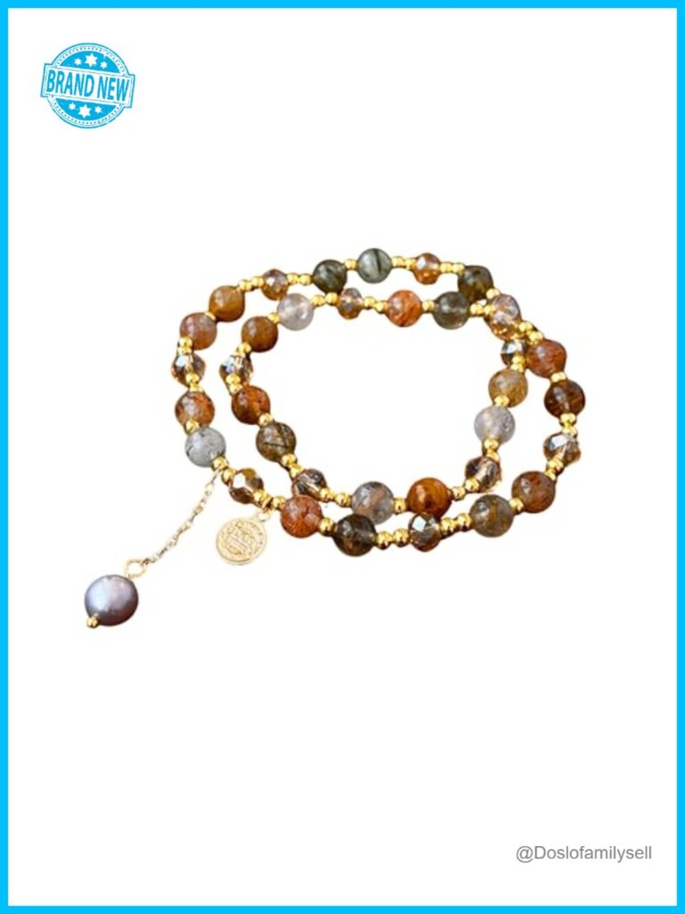 Pearl Quartz Stretch Bracelets Gold Layered Stacking Bracelets